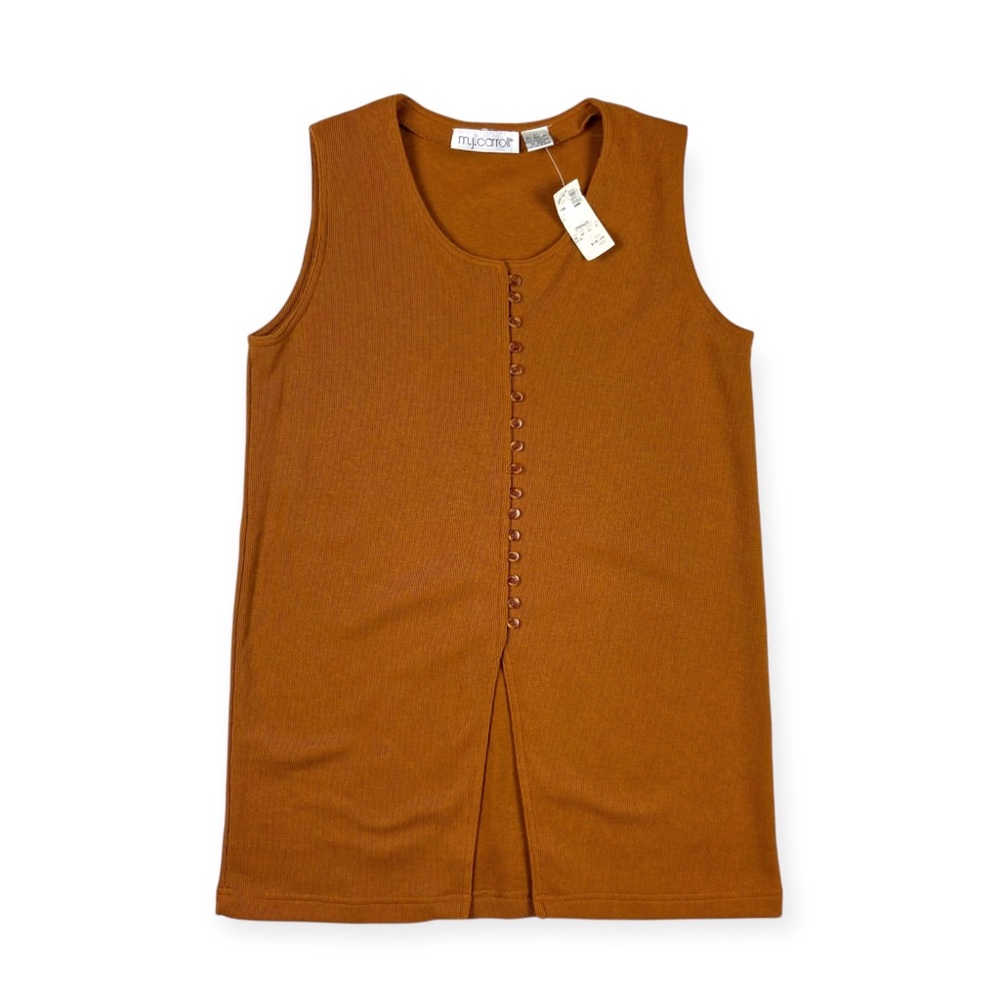 MJ Carroll Vintage Knit Button Front Tunic Vest